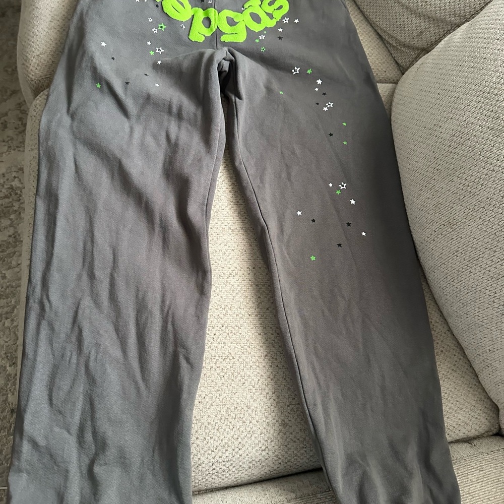 Sp5der Wait Web slate grey sweatpants